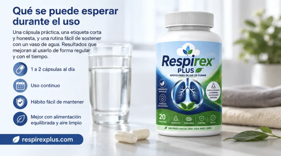 Respirex Plus — cápsula tomada con un vaso de agua