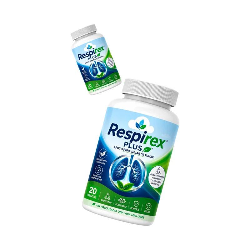 Respirex Plus — frasco del suplemento en cápsulas, vista frontal
